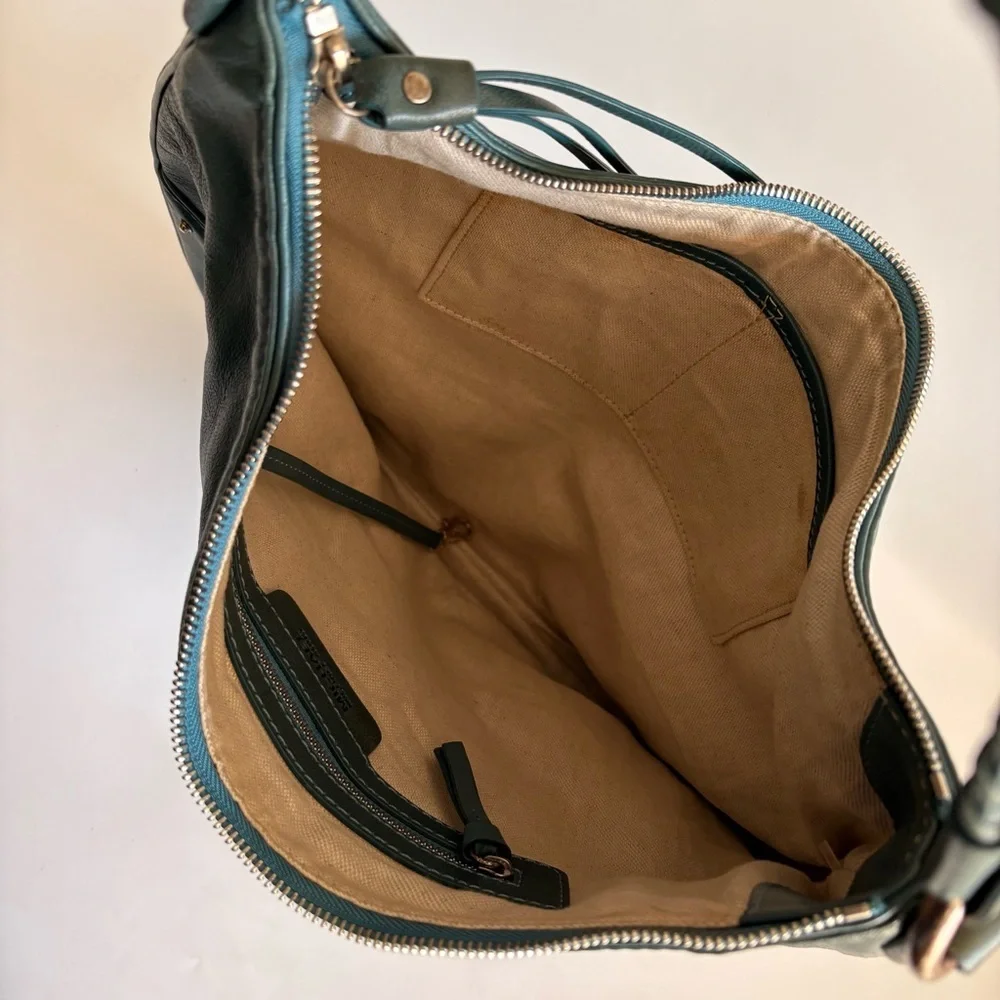 Michael Kors Teal Leather Studded Shoulder Bag
